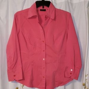 New York & CO Fitted Pink Shirt Size M VGC